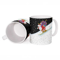 Santa Claus Ski My Life Is Going Downhill Christmas Ceramic Mug Xmas Holiday Patterns - Wonder Print Shop