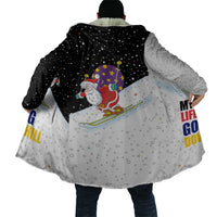 Santa Claus Ski My Life Is Going Downhill Christmas Cloak Xmas Holiday Patterns - Wonder Print Shop
