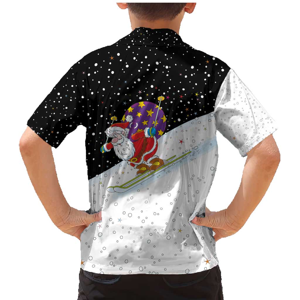 Santa Claus Ski My Life Is Going Downhill Christmas Family Matching Mermaid Dress and Hawaiian Shirt Xmas Holiday Patterns - Wonder Print Shop