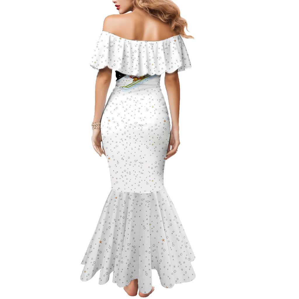 Santa Claus Ski My Life Is Going Downhill Christmas Family Matching Mermaid Dress and Hawaiian Shirt Xmas Holiday Patterns - Wonder Print Shop