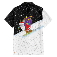 Santa Claus Ski My Life Is Going Downhill Christmas Family Matching Off The Shoulder Long Sleeve Dress and Hawaiian Shirt Xmas Holiday Patterns - Wonder Print Shop