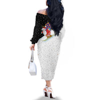Santa Claus Ski My Life Is Going Downhill Christmas Family Matching Off The Shoulder Long Sleeve Dress and Hawaiian Shirt Xmas Holiday Patterns - Wonder Print Shop
