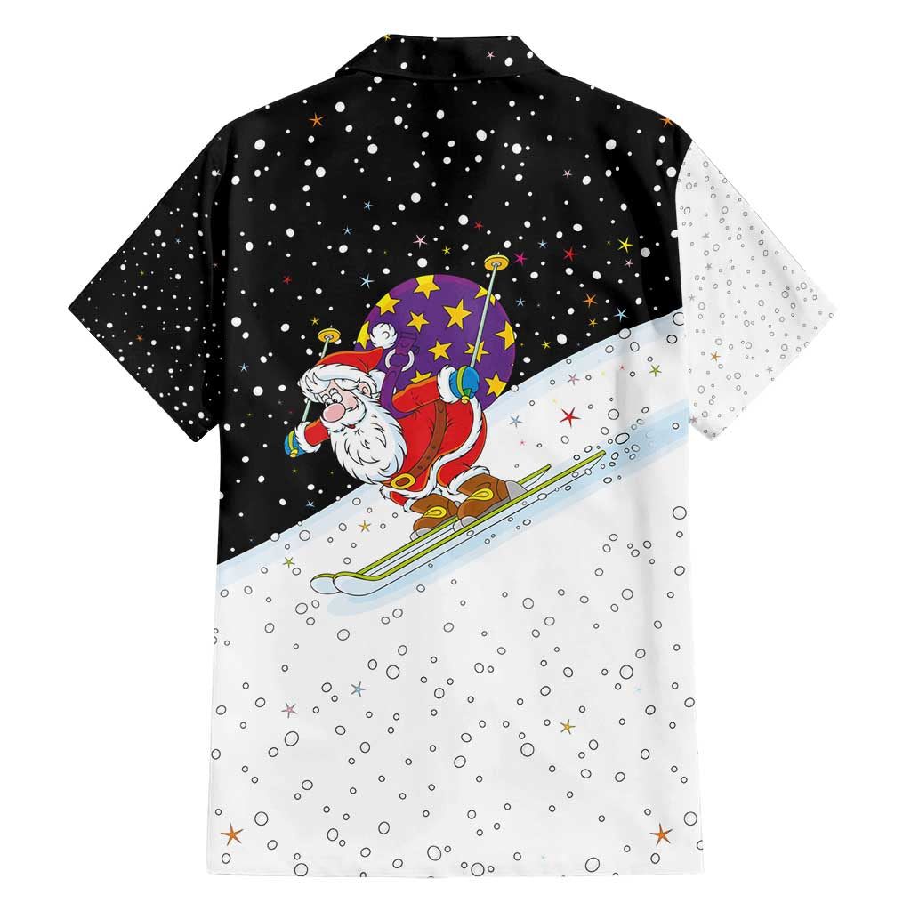 Santa Claus Ski My Life Is Going Downhill Christmas Family Matching Off Shoulder Maxi Dress and Hawaiian Shirt Xmas Holiday Patterns - Wonder Print Shop