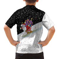 Santa Claus Ski My Life Is Going Downhill Christmas Family Matching Puletasi and Hawaiian Shirt Xmas Holiday Patterns - Wonder Print Shop