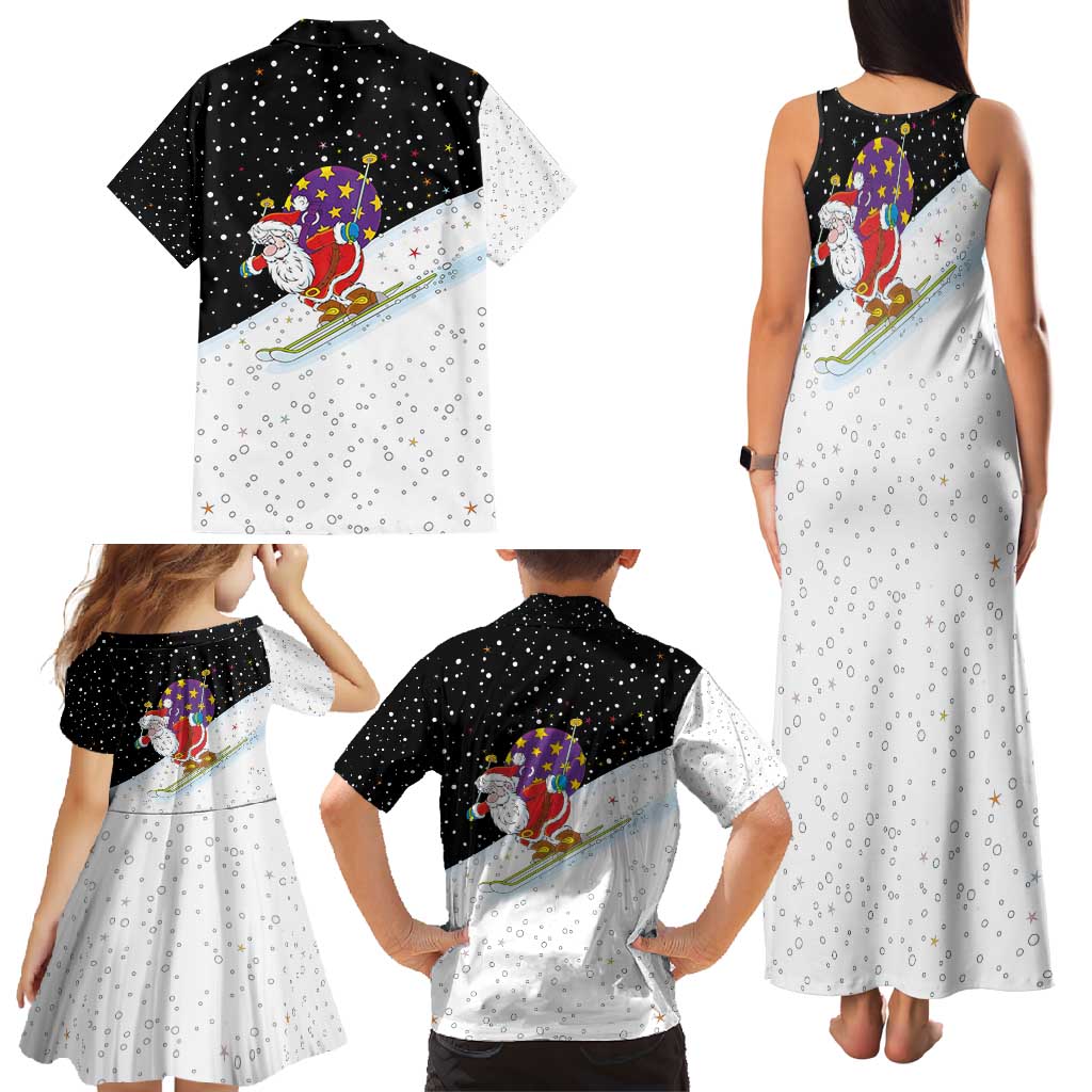 Santa Claus Ski My Life Is Going Downhill Christmas Family Matching Tank Maxi Dress and Hawaiian Shirt Xmas Holiday Patterns - Wonder Print Shop
