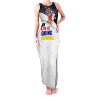 Santa Claus Ski My Life Is Going Downhill Christmas Family Matching Tank Maxi Dress and Hawaiian Shirt Xmas Holiday Patterns - Wonder Print Shop