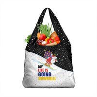 Santa Claus Ski My Life Is Going Downhill Christmas Grocery Bag Xmas Holiday Patterns - Wonder Print Shop
