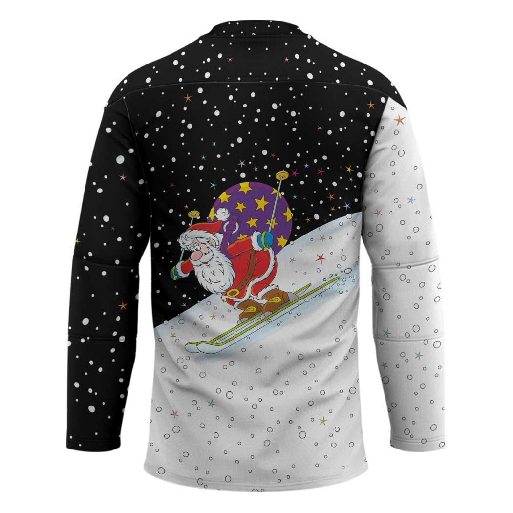 Santa Claus Ski My Life Is Going Downhill Christmas Hockey Jersey Xmas Holiday Patterns - Wonder Print Shop