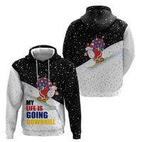 Santa Claus Ski My Life Is Going Downhill Christmas Hoodie Xmas Holiday Patterns - Wonder Print Shop