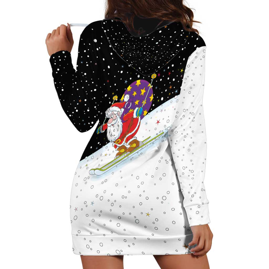 Santa Claus Ski My Life Is Going Downhill Christmas Hoodie Dress Xmas Holiday Patterns - Wonder Print Shop