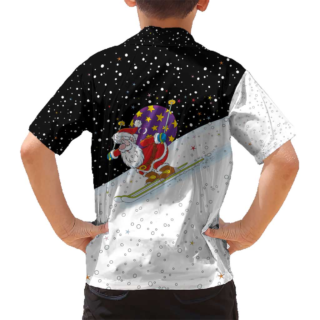Santa Claus Ski My Life Is Going Downhill Christmas Kid Hawaiian Shirt Xmas Holiday Patterns - Wonder Print Shop