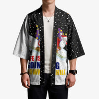 Santa Claus Ski My Life Is Going Downhill Christmas Kimono Xmas Holiday Patterns - Wonder Print Shop
