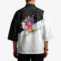 Santa Claus Ski My Life Is Going Downhill Christmas Kimono Xmas Holiday Patterns - Wonder Print Shop