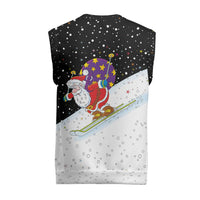 Santa Claus Ski My Life Is Going Downhill Christmas Knitted V-Neck Vest Xmas Holiday Patterns - Wonder Print Shop