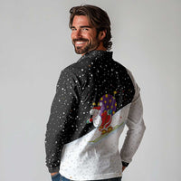 Santa Claus Ski My Life Is Going Downhill Christmas Long Sleeve Polo Shirt Xmas Holiday Patterns - Wonder Print Shop