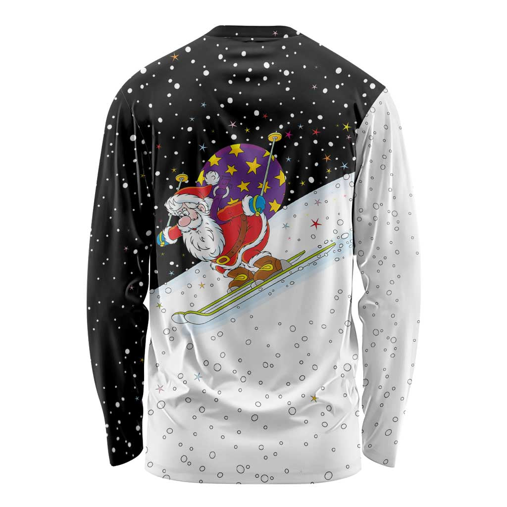 Santa Claus Ski My Life Is Going Downhill Christmas Long Sleeve Shirt Xmas Holiday Patterns - Wonder Print Shop