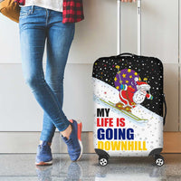 Santa Claus Ski My Life Is Going Downhill Christmas Luggage Cover Xmas Holiday Patterns - Wonder Print Shop