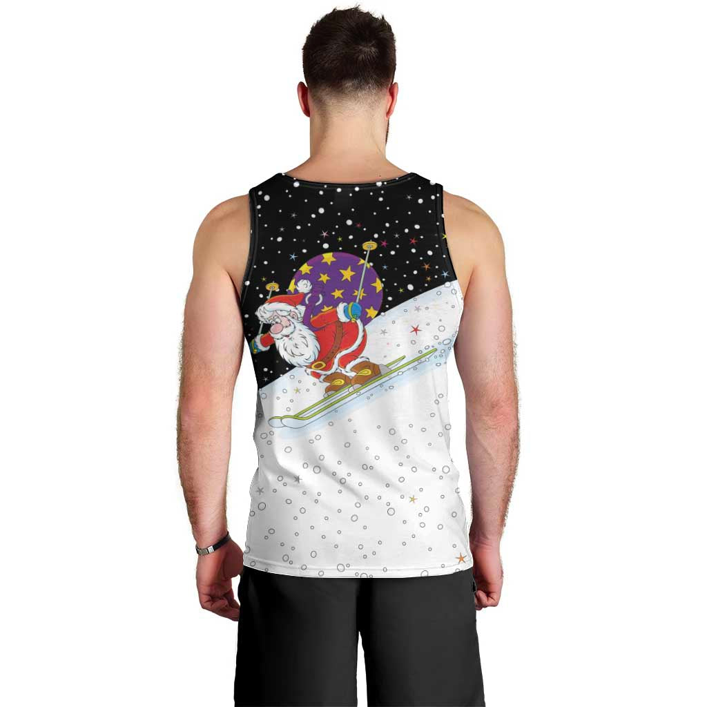 Santa Claus Ski My Life Is Going Downhill Christmas Men Tank Top Xmas Holiday Patterns - Wonder Print Shop