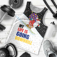 Santa Claus Ski My Life Is Going Downhill Christmas Men Tank Top Xmas Holiday Patterns - Wonder Print Shop