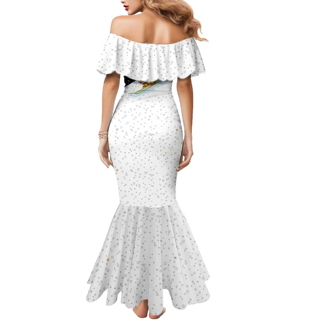Santa Claus Ski My Life Is Going Downhill Christmas Mermaid Dress Xmas Holiday Patterns - Wonder Print Shop