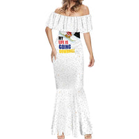 Santa Claus Ski My Life Is Going Downhill Christmas Mermaid Dress Xmas Holiday Patterns - Wonder Print Shop