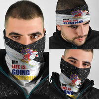 Santa Claus Ski My Life Is Going Downhill Christmas Neck Gaiter Xmas Holiday Patterns - Wonder Print Shop