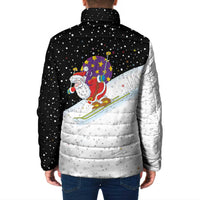 Santa Claus Ski My Life Is Going Downhill Christmas Padded Jacket Xmas Holiday Patterns - Wonder Print Shop