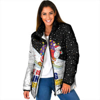 Santa Claus Ski My Life Is Going Downhill Christmas Padded Jacket Xmas Holiday Patterns - Wonder Print Shop