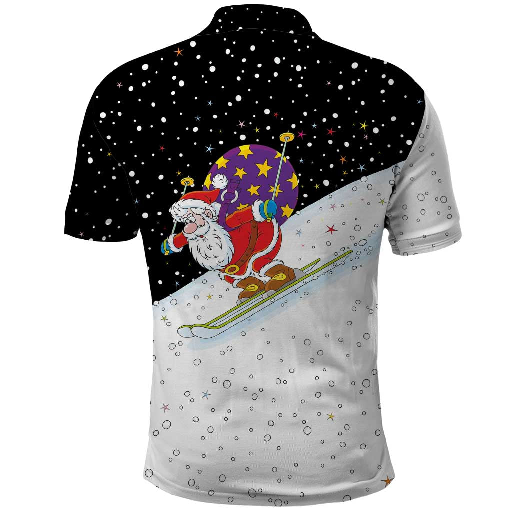 Santa Claus Ski My Life Is Going Downhill Christmas Polo Shirt Xmas Holiday Patterns - Wonder Print Shop