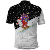 Santa Claus Ski My Life Is Going Downhill Christmas Polo Shirt Xmas Holiday Patterns - Wonder Print Shop