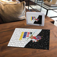 Santa Claus Ski My Life Is Going Downhill Christmas Puzzle Xmas Holiday Patterns - Wonder Print Shop