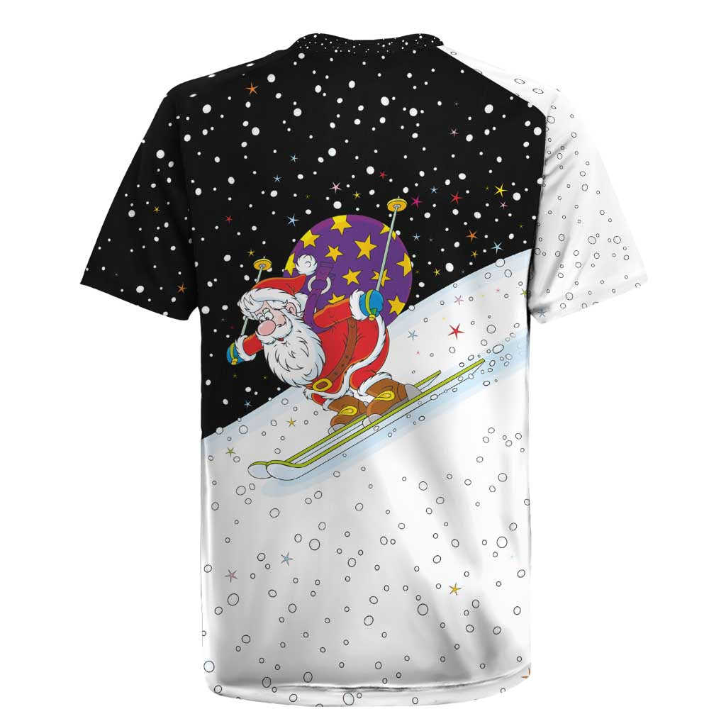 Santa Claus Ski My Life Is Going Downhill Christmas Rugby Jersey Xmas Holiday Patterns - Wonder Print Shop