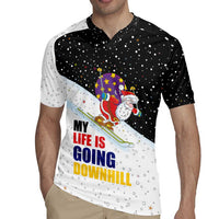 Santa Claus Ski My Life Is Going Downhill Christmas Rugby Jersey Xmas Holiday Patterns - Wonder Print Shop