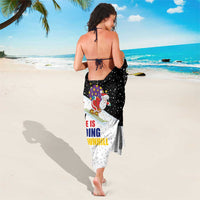 Santa Claus Ski My Life Is Going Downhill Christmas Sarong Xmas Holiday Patterns - Wonder Print Shop
