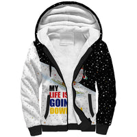 Santa Claus Ski My Life Is Going Downhill Christmas Sherpa Hoodie Xmas Holiday Patterns - Wonder Print Shop