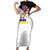 Santa Claus Ski My Life Is Going Downhill Christmas Short Sleeve Bodycon Dress Xmas Holiday Patterns - Wonder Print Shop