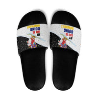 Santa Claus Ski My Life Is Going Downhill Christmas Slide Sandals Xmas Holiday Patterns - Wonder Print Shop