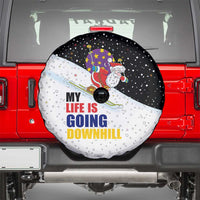 Santa Claus Ski My Life Is Going Downhill Christmas Spare Tire Cover Xmas Holiday Patterns - Wonder Print Shop