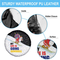 Santa Claus Ski My Life Is Going Downhill Christmas Spare Tire Cover Xmas Holiday Patterns - Wonder Print Shop