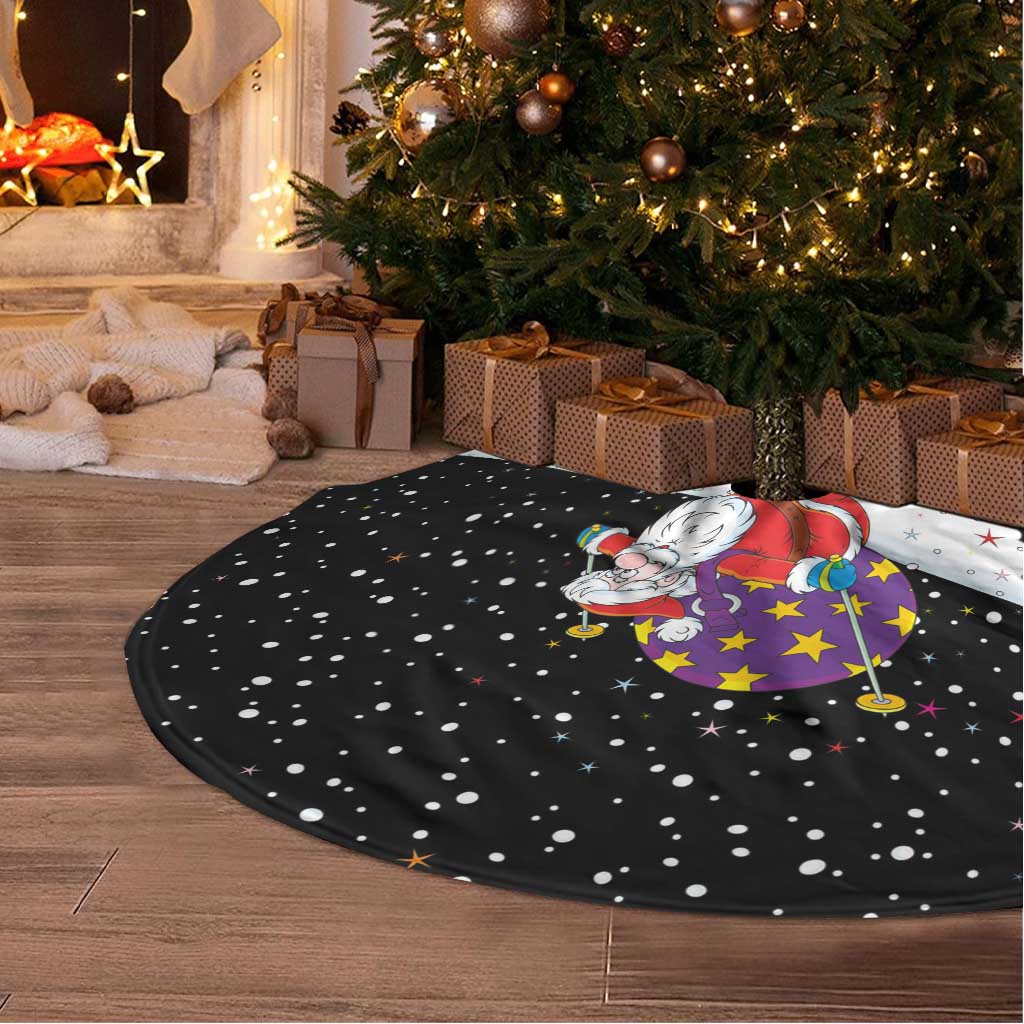 Santa Claus Ski My Life Is Going Downhill Christmas Tree Skirt Xmas Holiday Patterns - Wonder Print Shop
