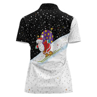 Santa Claus Ski My Life Is Going Downhill Christmas Women Polo Shirt Xmas Holiday Patterns - Wonder Print Shop