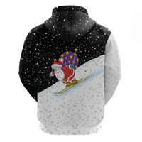 Santa Claus Ski My Life Is Going Downhill Christmas Zip Hoodie Xmas Holiday Patterns - Wonder Print Shop
