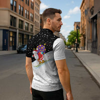Santa Claus Ski My Life Is Going Downhill Christmas Zipper Polo Shirt Xmas Holiday Patterns - Wonder Print Shop