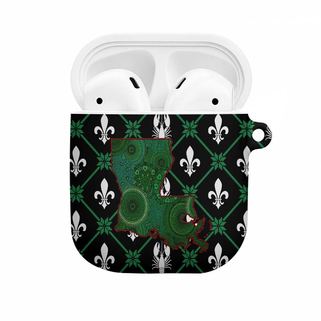 Louisiana USA Symbols Pattern Christmas AirPods Case Xmas Holiday Patterns - Wonder Print Shop