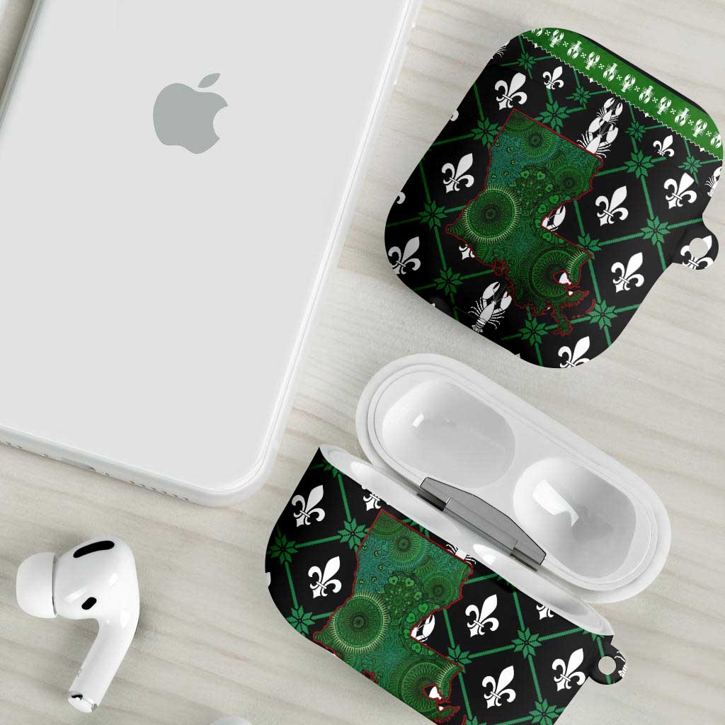 Louisiana USA Symbols Pattern Christmas AirPods Case Xmas Holiday Patterns - Wonder Print Shop