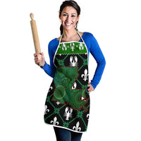 Louisiana USA Symbols Pattern Christmas Apron Xmas Holiday Patterns - Wonder Print Shop