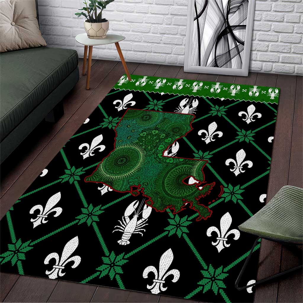 Louisiana USA Symbols Pattern Christmas Area Rug Xmas Holiday Patterns - Wonder Print Shop