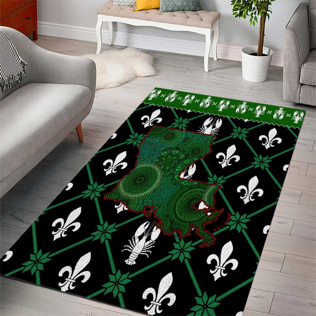 Louisiana USA Symbols Pattern Christmas Area Rug Xmas Holiday Patterns - Wonder Print Shop