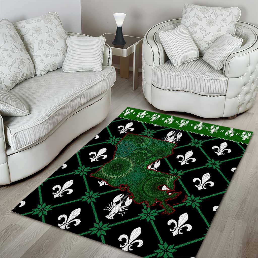Louisiana USA Symbols Pattern Christmas Area Rug Xmas Holiday Patterns - Wonder Print Shop