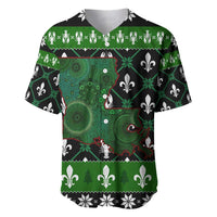Louisiana USA Symbols Pattern Christmas Baseball Jersey Xmas Holiday Patterns - Wonder Print Shop